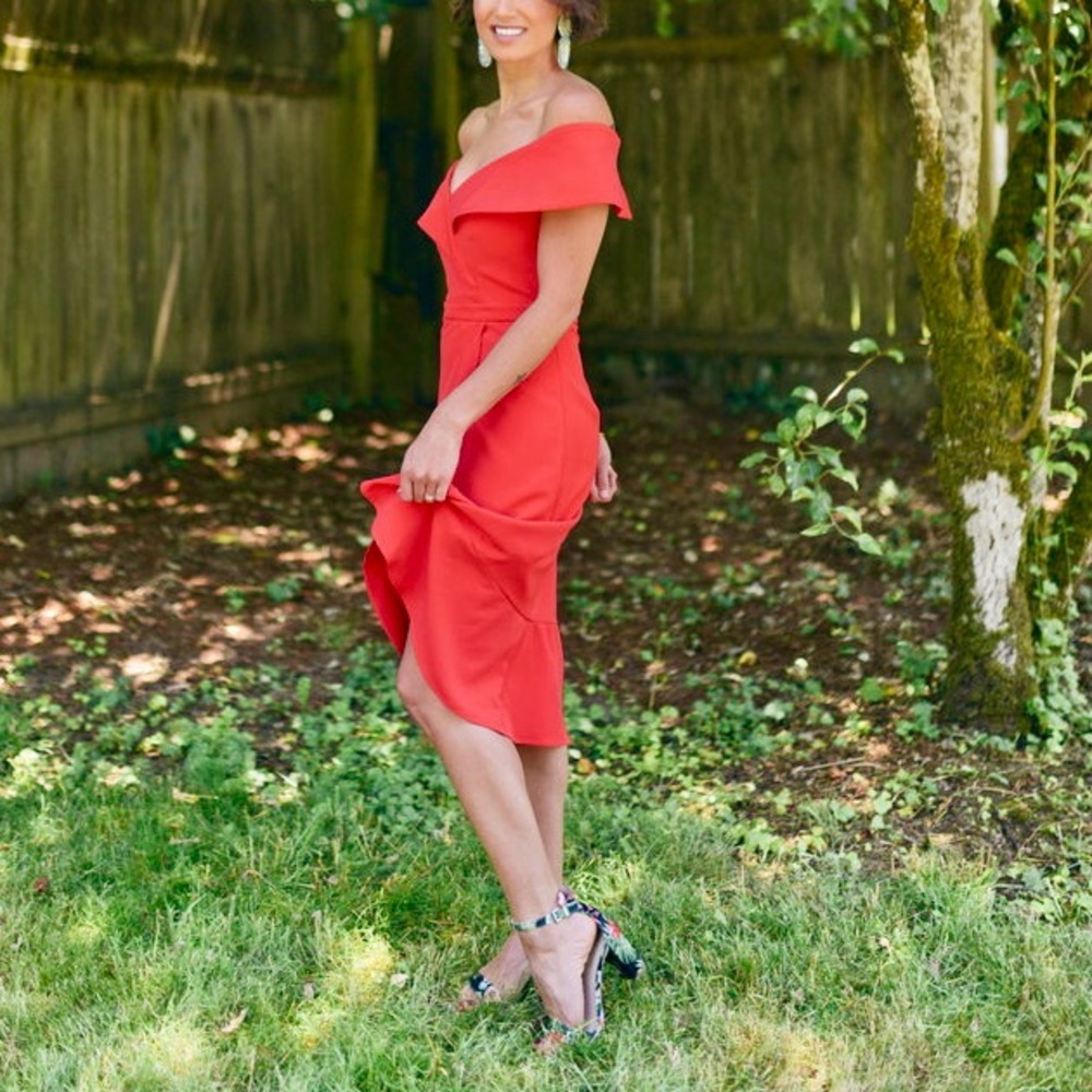 Bardot Red Asymmetrical Dress